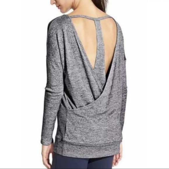 Athleta Tops - Athleta Pose Layered Marl Cut Out Back Top Sz XXS